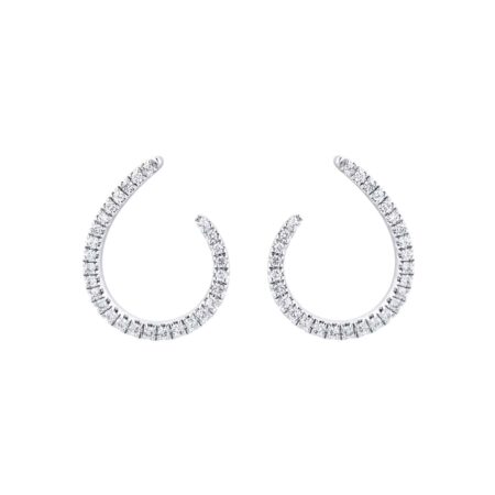 9ct White Gold 0.25cttw Diamond Open Hoop Earrings